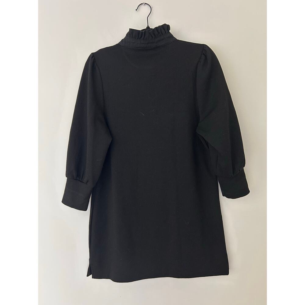 Pomander Place Tuckernuck Charlotte Terry Dress Black Ruffle Collar 3/4 Sleeves - Picture 8 of 9